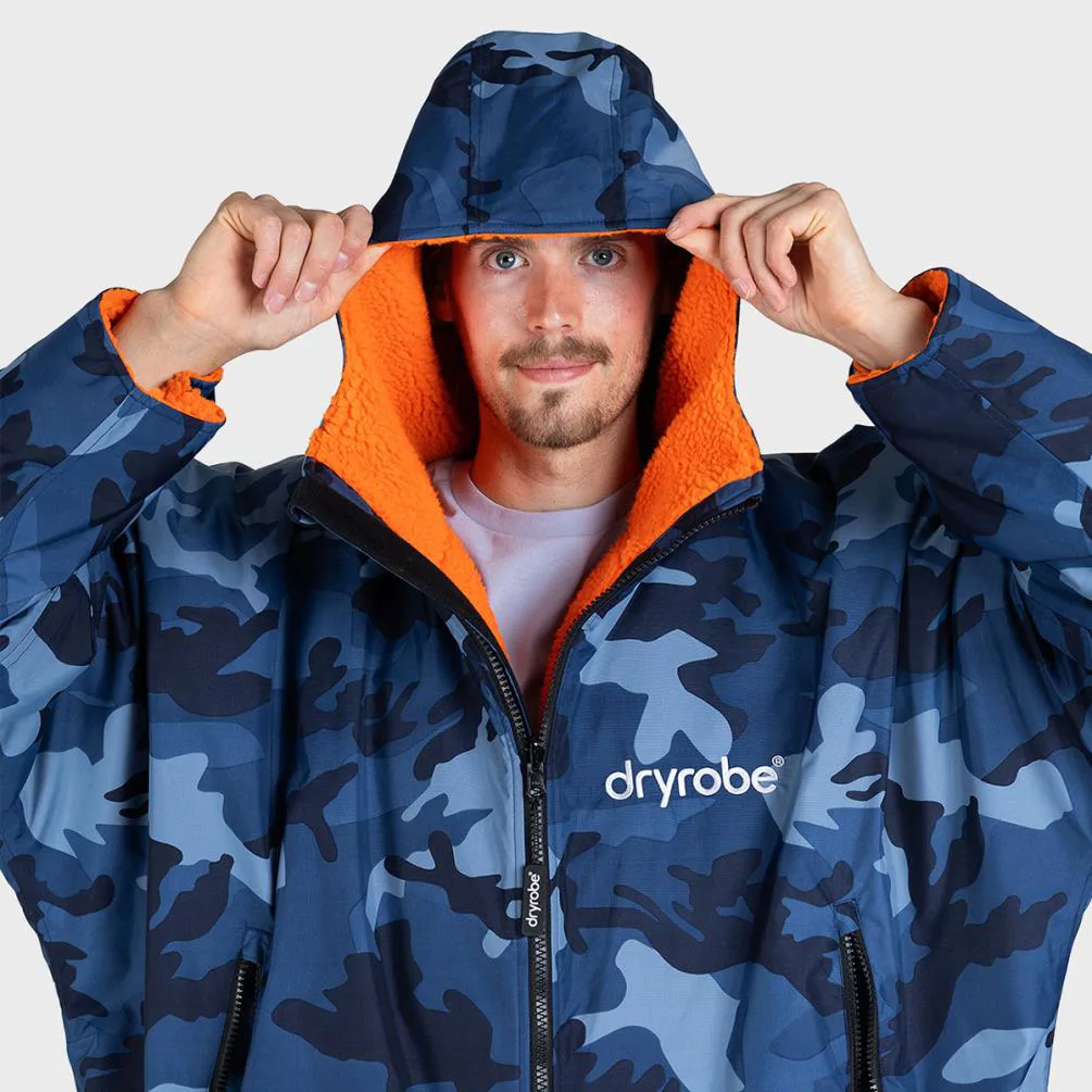 dryrobe Advance Long Sleeve Changing Robe - Blue Camo / Orange Extra Image 1